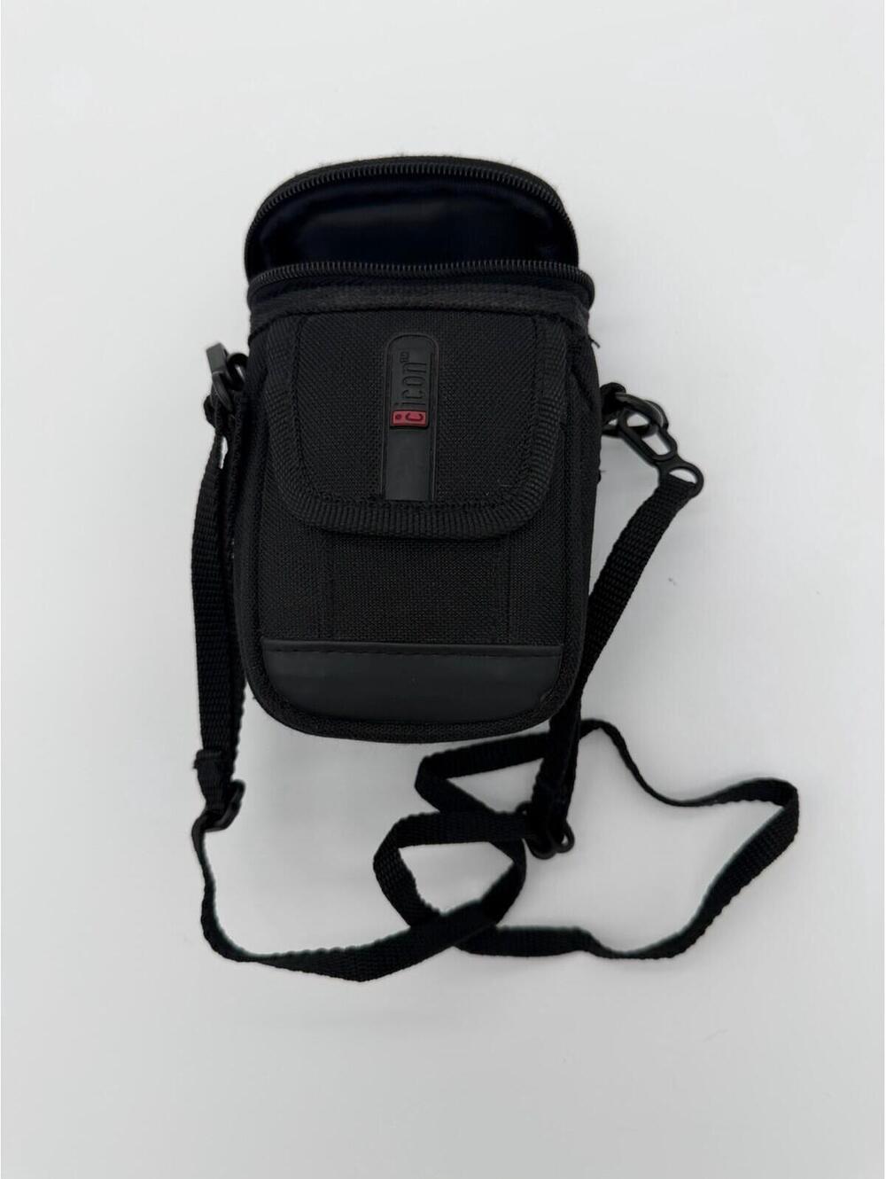 Icon: Small Point & Shoot/Digital Camera Case  Black with Carrying Strap